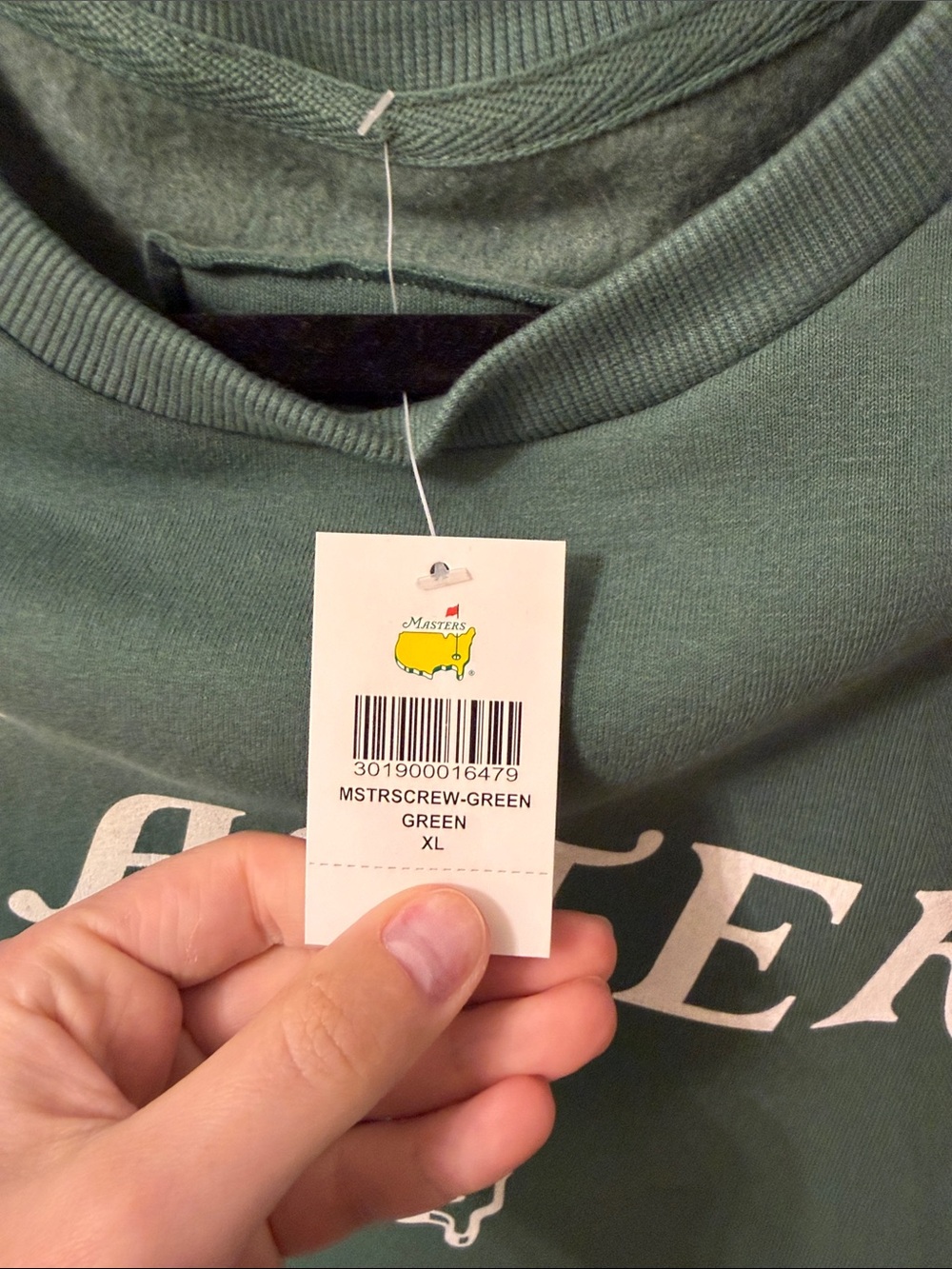 2026 Masters Green Crewneck Sweatshirt with White Logo - Picture 3 of 5